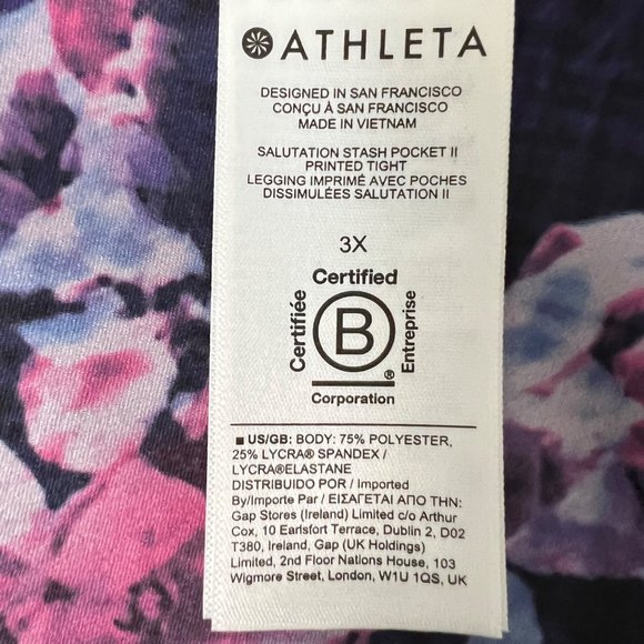 Athleta Plus Salutation Stash Pocket II Tight Leggings Dappled Bloom size 3X - Picture 8 of 13